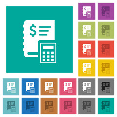 Poster - Dollar ledger square flat multi colored icons