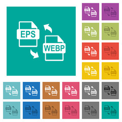 Sticker - EPS WEBP file conversion square flat multi colored icons