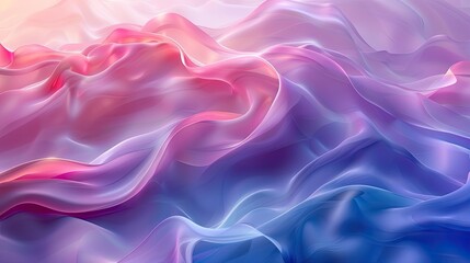Wall Mural - A colorful, flowing piece of fabric with a pink and blue hue. The image is a work of art, with a sense of movement and fluidity