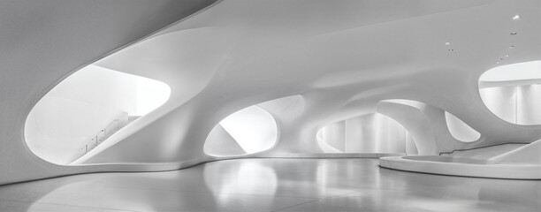 Wall Mural - empty minimal abstract architecture building interior or exterior concrete design open space floor c