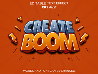 Fototapete - create boom text effect, font editable, typography, 3d text for games. vector template