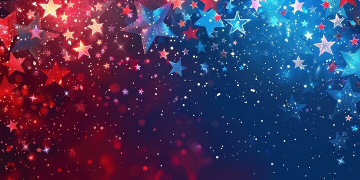 Fourth Of July Red White And Blue Star Background For Celebration. Generative AI