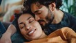 © Lens Legacy - A loving couple savors a moment together, immersed in happiness and affection at home