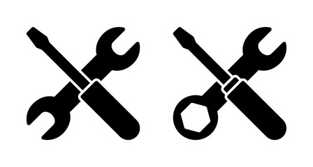 Repair icon vector isolated on white background. Wrench and screwdriver icon. settings vector icon. Maintenance. tools