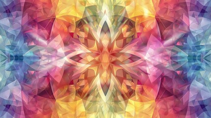 Poster - Multicolored kaleidoscope design with a unique digital pattern