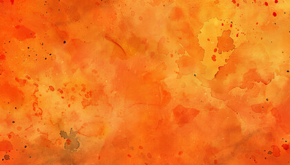 Wall Mural - Abstract grunge orange watercolor texture background wallpaper. Backdrop, color, art, paint, artistic, splatter, natural flow, distressed pattern composition