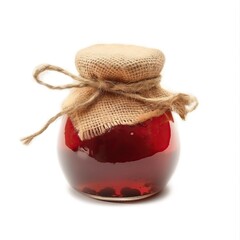 Wall Mural - Jar of homemade jam isolated on white background