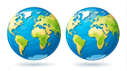 Wall Mural - Earth globes isolated on white background. Flat planet Earth icon. Vector illustration.