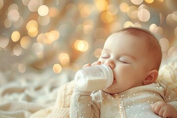 baby with a bottle of milk