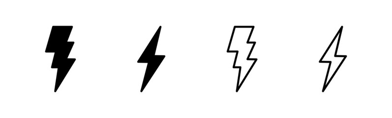 Wall Mural - Lightning icon set. electric icon vector. power icon. energy sign