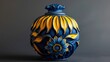 © 2rogan - Blue and yellow decorative item crafted by hand