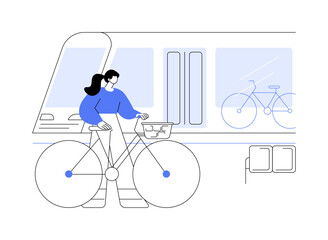 Poster - bike transportation facility isolated cartoon vector illustrations.