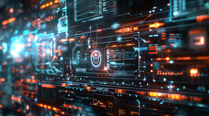 Poster - data programming machine learning futuristic digital software technology infrastructure on virtual screen 