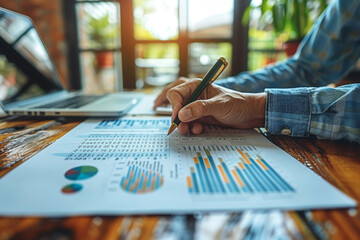 Poster - a financial advisor discussing investment options with a client. concept of financial consultation a