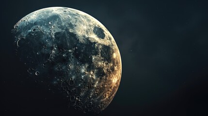 Wall Mural - detailed view of lunar surface during a close up moon eclipse