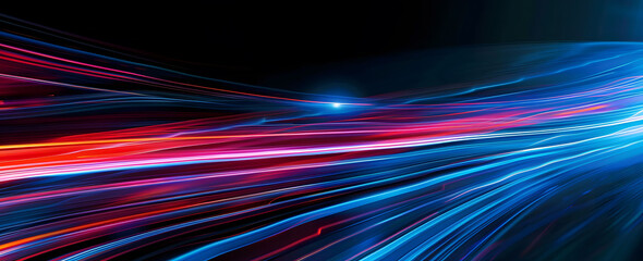 Wall Mural - abstract illustration depicting high-speed light trails in 3d, creating a dynamic and futuristic bac