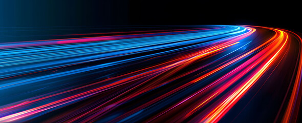 Wall Mural - abstract illustration depicting high-speed light trails in 3d, creating a dynamic and futuristic bac