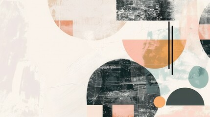 Poster - A contemporary card featuring calligraphy and geometric shapes in a chic color palette. 