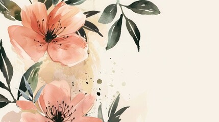 Poster - A Father's Day greeting card with brush script calligraphy and hand-drawn floral or botanical elements. 