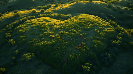 Heart-Shaped Meadow in a Lush Green Landscape