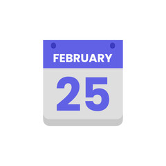 Wall Mural - Calendar date month icon flat february vector