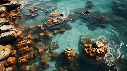 Wall Mural - An aerial view of Photo of Big Lake, clear bottom