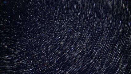 Wall Mural - A time lapse using a comet mode effect to create long tails behind the moving multicolored stars.  The stars are rotating around the north star known as Polaris.
