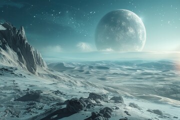 Wall Mural - a desert landscape with a large mountain in the background