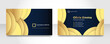 © Petruk - Elegant blue gold horizontal business card, Luxury blue and gold business design template card