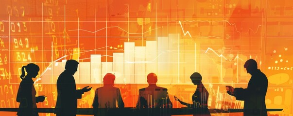 Wall Mural - Strategic Business Team Analyzing Financial Charts in Meeting