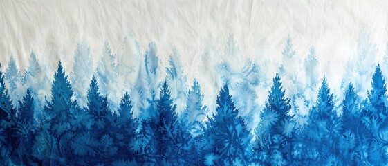 Blue and white fabric tie dye, colorful tie dye pattern forest background