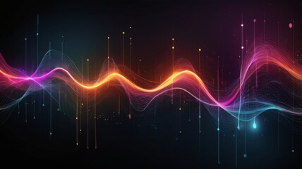 Aufkleber - Design an abstract background featuring a digital waveform or signal graph, representing data transmission