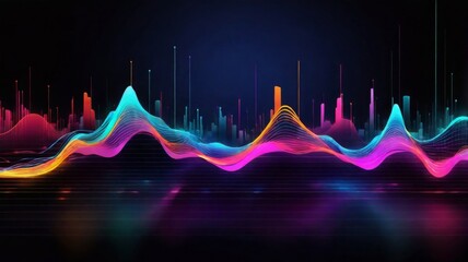 Aufkleber - Design an abstract background featuring a digital waveform or signal graph, representing data transmission