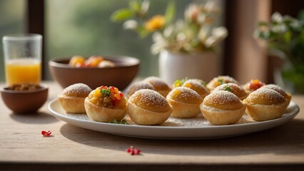 pani puri on a plate