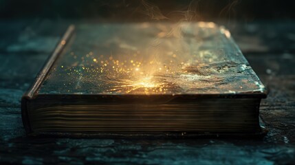 Poster - book with bright light against dark backdrop