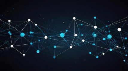 Aufkleber - Design an abstract background showcasing interconnected nodes and lines