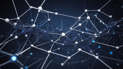 Aufkleber - Design an abstract background showcasing interconnected nodes and lines