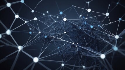 Aufkleber - Design an abstract background showcasing interconnected nodes and lines
