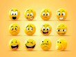 © Otseira - Vector illustration. A set of emoticons. A package of emoji icons. Funny yellow faces. Emoji Day
