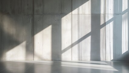 Wall Mural - Empty rooms with concrete tile floors and sunlight shining through the windows