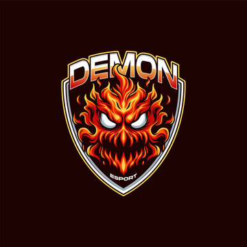 Demon logo esports template for gaming team