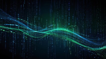 Aufkleber - abstract background featuring digital data streams flowing across the screen