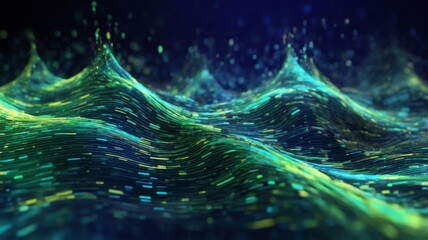 Aufkleber - abstract background featuring digital data streams flowing across the screen
