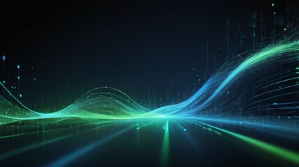 Aufkleber - abstract background featuring digital data streams flowing across the screen