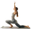 © KimlyPNG - Young woman practicing yoga on yoga mat side view full length isolate on trasparency background PNG