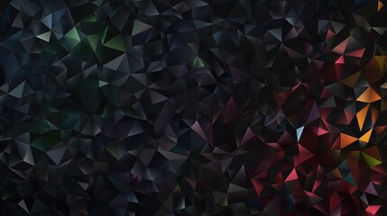 Poster - black multicolor geometric design background with dark triangular shapes abstract polygonal raster f
