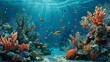 © Saud - Underwater scene with vibrant coral reef and colorful fish swimming in clear blue water