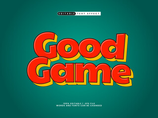 Wall Mural - good game editable text effect in simple and happy text effect
