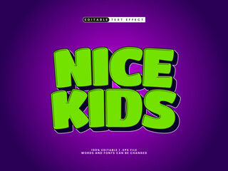 Wall Mural - nice kids editable text effect in simple and happy text effect