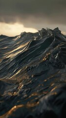 Wall Mural - large wave crashing into shore